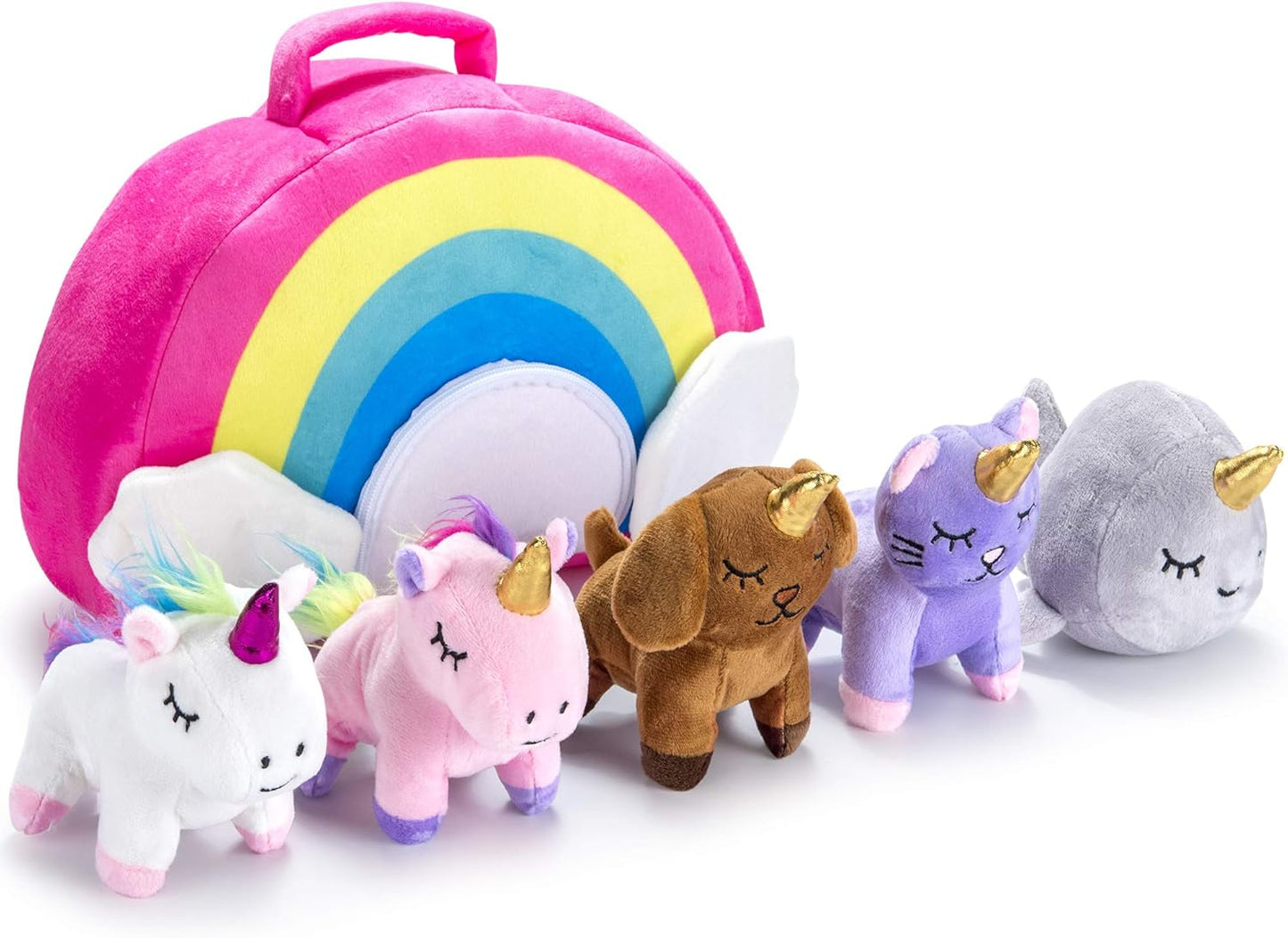 5pack Unicorn Animal Stuffed Toy Set